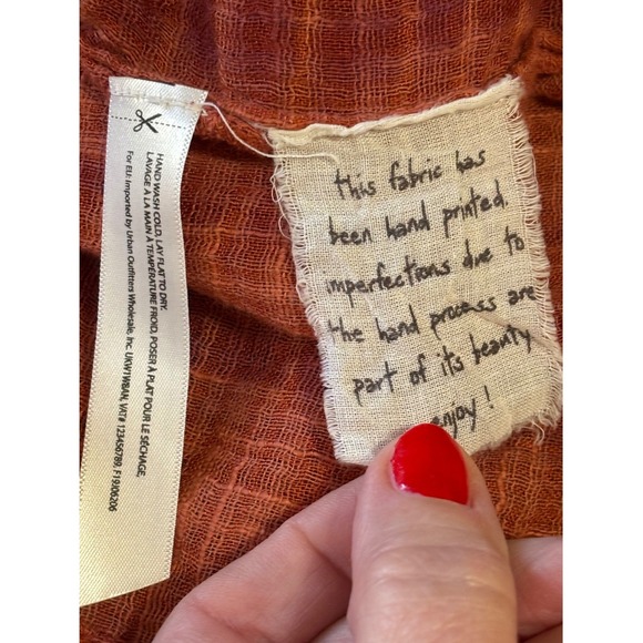 Free People Tie Dye Kimono Wrap Top M/L Oversize Boho Sheer Indie Cover-Up Layer - Picture 6 of 8